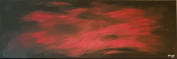 "Wolken1-3"-Acryl auf Leinwand-120x40- 3-teilig