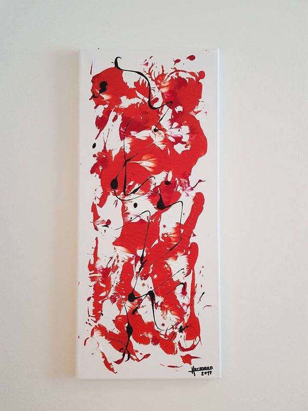 "Blumen1-4" - Acryl auf Leinwand 20x60 - 4-teilig