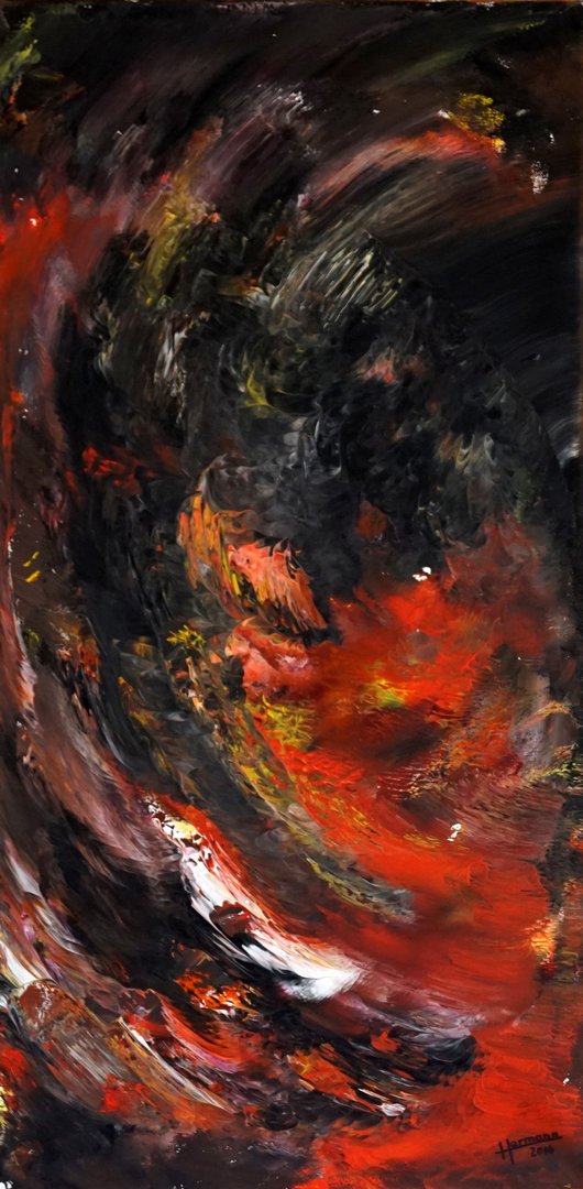 „Vulkan2“ Acryl auf Leinwand 50x100