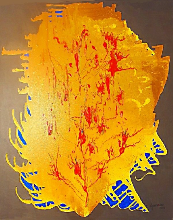 „Goldbaum“ Acryl auf Leinwand 80x100