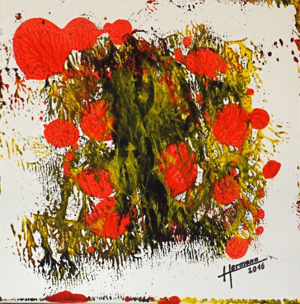 „Mohnblumen“ Acryl auf Leinwand 30x30